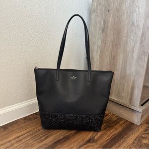 Kate Spade Penny Greta Tote Black Glitter